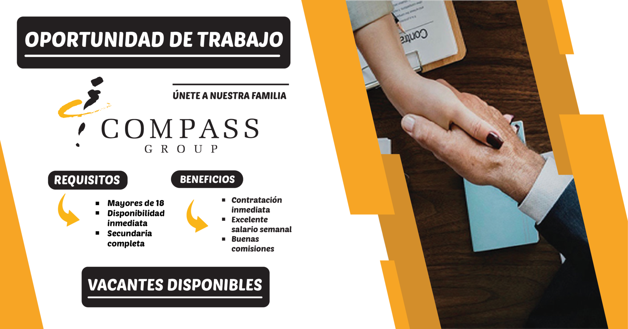 COMPASS GROUP CANADÁ VIENE EXTENDIENDO SUS VACANTES DISPONIBLES